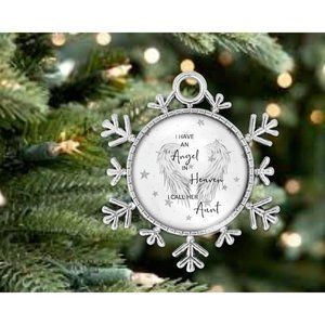 I Have Angel in Heaven Aunt Remembrance Memorial Snowflake Christmas Ornament